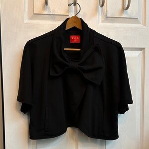Elle Women's Elegant Black Bow Blazer